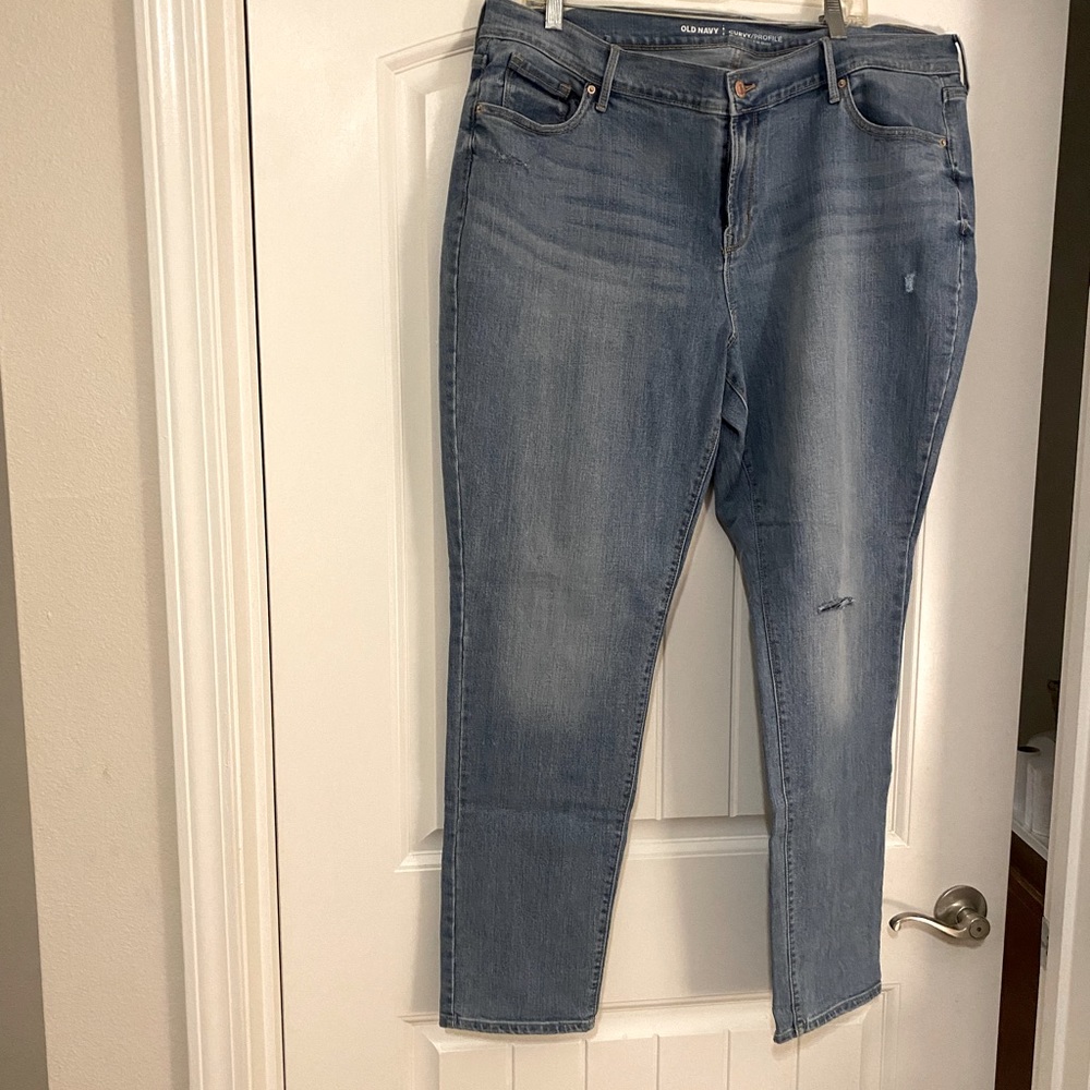 Old Navy Curvy Mid-Rise Skinny Monterey Style Size 18 Light Wash Jeans EUC